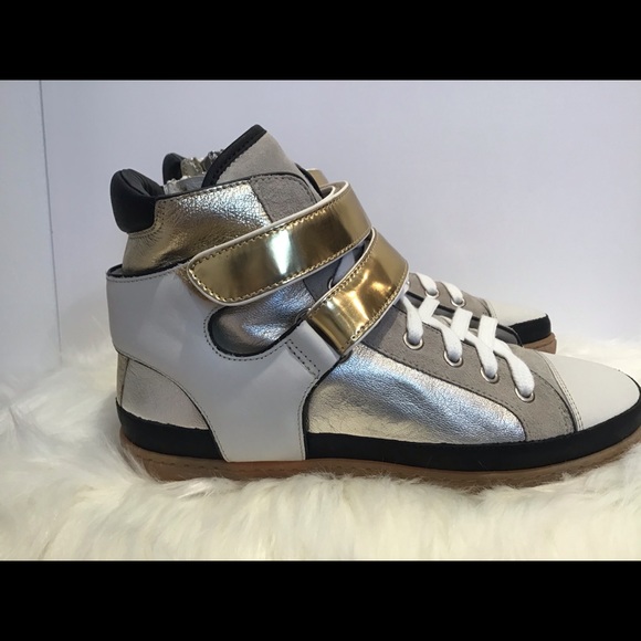 🎁 MAJE NIB GOLD HIGH TOP SNEAKERS SIZE 8 🎁 - Picture 4 of 12